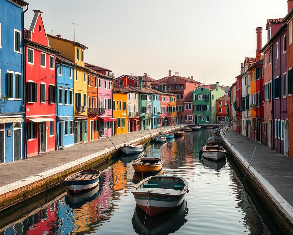 Farbenfrohe Häuser auf Burano