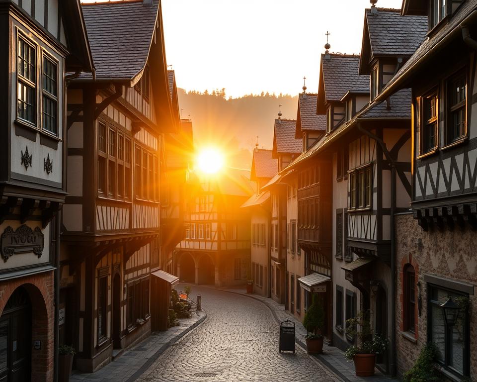 Fachwerkhäuser Boppard mittelalterliche Stadtansicht