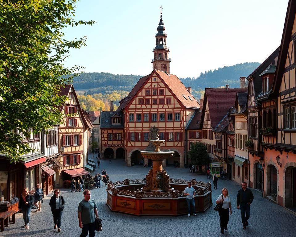 Marktplatz Rothenburg historisches Rathaus