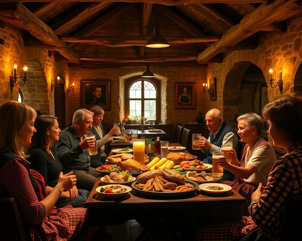 Traditionelle fränkische Küche in Berching