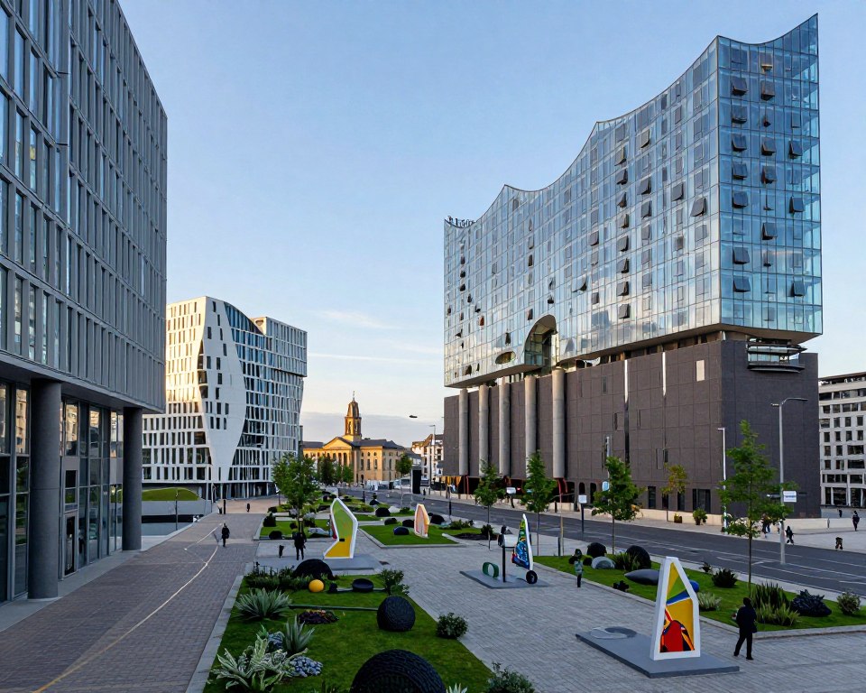 Moderne Architektur Luxemburg Kirchberg