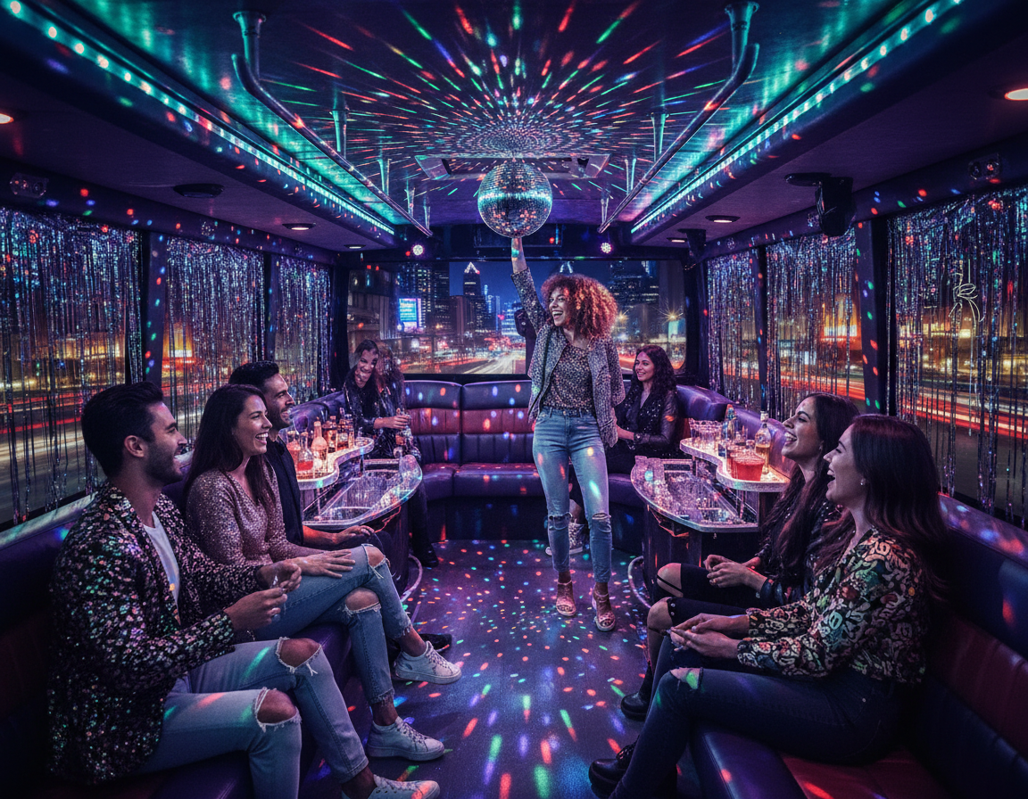 Partybus mit Discofeeling
